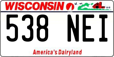 WI license plate 538NEI