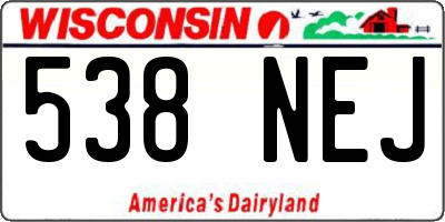 WI license plate 538NEJ