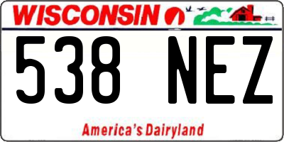 WI license plate 538NEZ