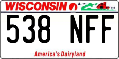 WI license plate 538NFF