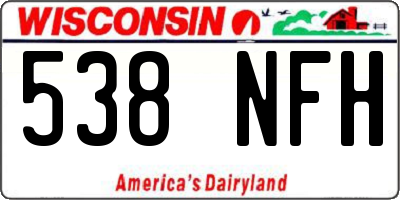 WI license plate 538NFH
