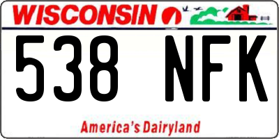 WI license plate 538NFK