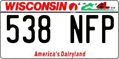 WI license plate 538NFP