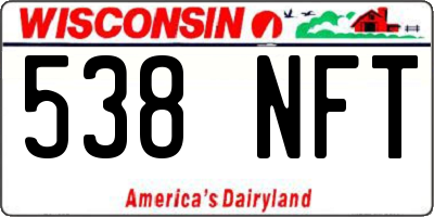 WI license plate 538NFT