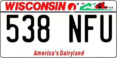 WI license plate 538NFU