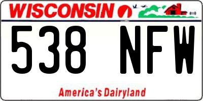 WI license plate 538NFW
