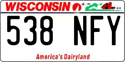 WI license plate 538NFY