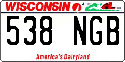 WI license plate 538NGB
