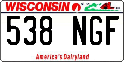 WI license plate 538NGF