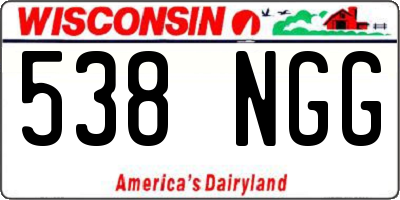 WI license plate 538NGG