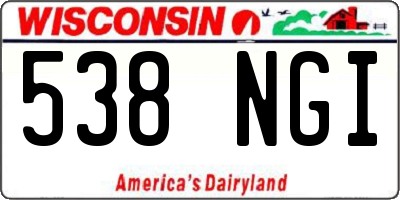 WI license plate 538NGI