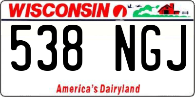 WI license plate 538NGJ