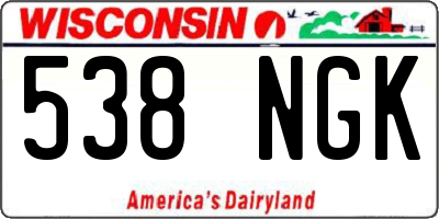 WI license plate 538NGK