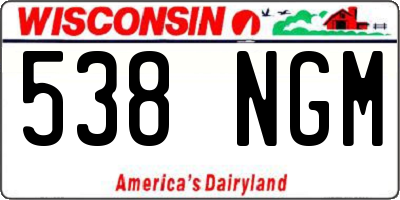 WI license plate 538NGM
