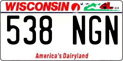 WI license plate 538NGN