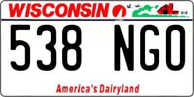 WI license plate 538NGO