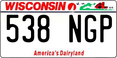 WI license plate 538NGP