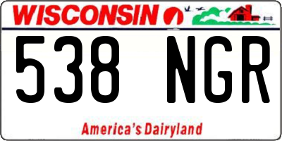 WI license plate 538NGR