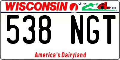 WI license plate 538NGT