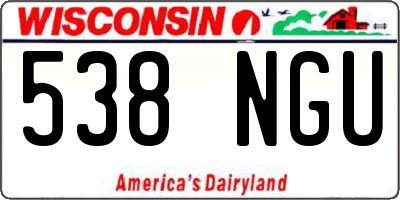 WI license plate 538NGU
