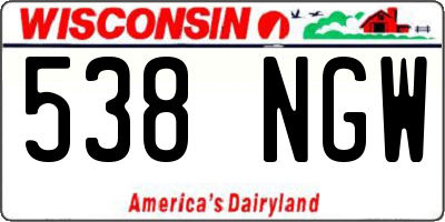WI license plate 538NGW