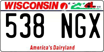 WI license plate 538NGX