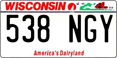 WI license plate 538NGY
