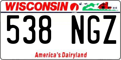 WI license plate 538NGZ