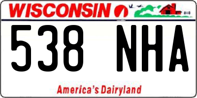 WI license plate 538NHA