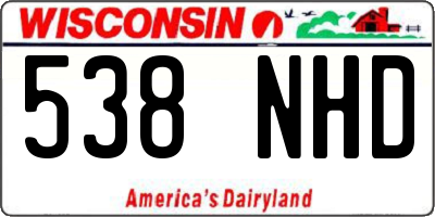 WI license plate 538NHD