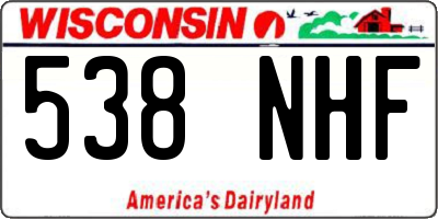 WI license plate 538NHF