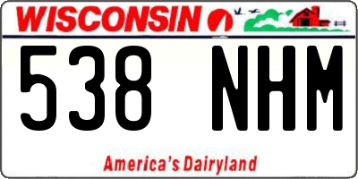 WI license plate 538NHM