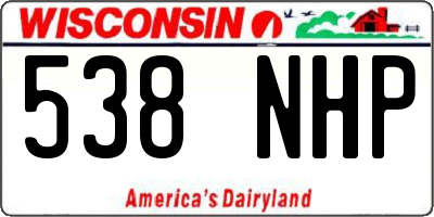 WI license plate 538NHP