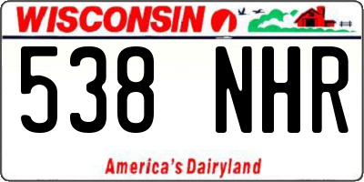 WI license plate 538NHR
