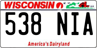 WI license plate 538NIA