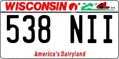 WI license plate 538NII