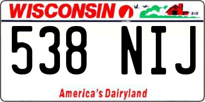 WI license plate 538NIJ