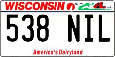 WI license plate 538NIL