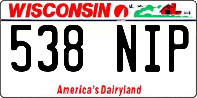 WI license plate 538NIP