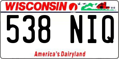 WI license plate 538NIQ