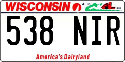 WI license plate 538NIR