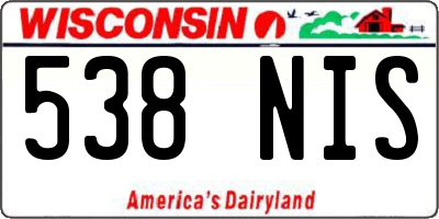 WI license plate 538NIS