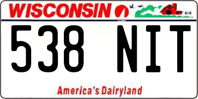 WI license plate 538NIT