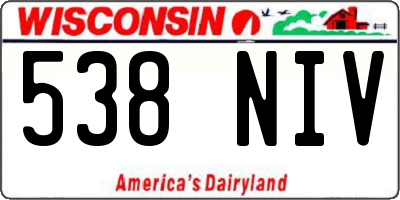 WI license plate 538NIV