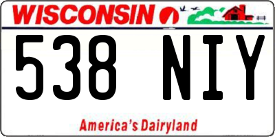 WI license plate 538NIY