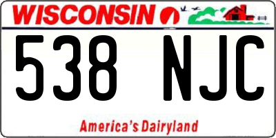WI license plate 538NJC