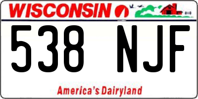WI license plate 538NJF