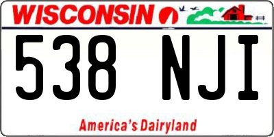 WI license plate 538NJI