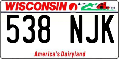 WI license plate 538NJK