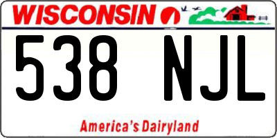 WI license plate 538NJL